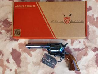 King Arms Peacemaker SAA .45 Revolver 4inch S Bluing Version Gas Action by King Arms